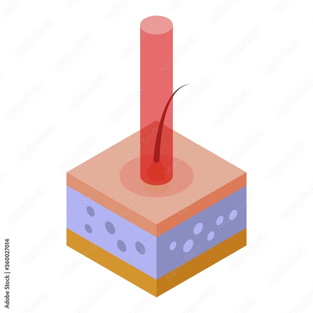 Laser hair removal process icon. Isometric of laser hair removal process vector icon for web design isolated on white background Laser hair removal process icon. Isometric of laser hair removal process vector icon for web design isolated on white background