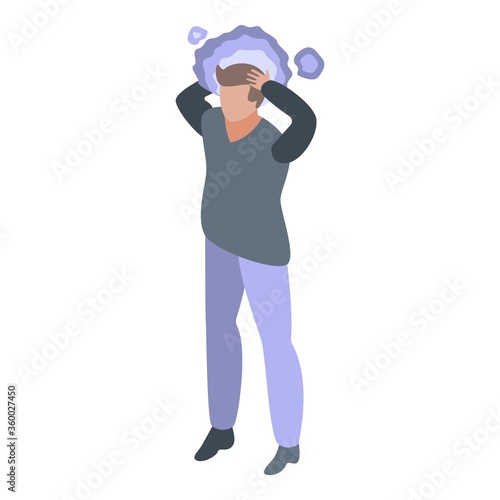 Angry man icon. Isometric of angry man vector icon for web design isolated on white background