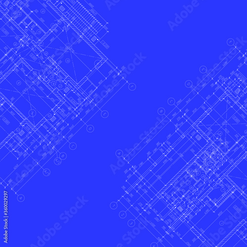 Detailed architectural plan. Vector blueprint. Modern abstract background.