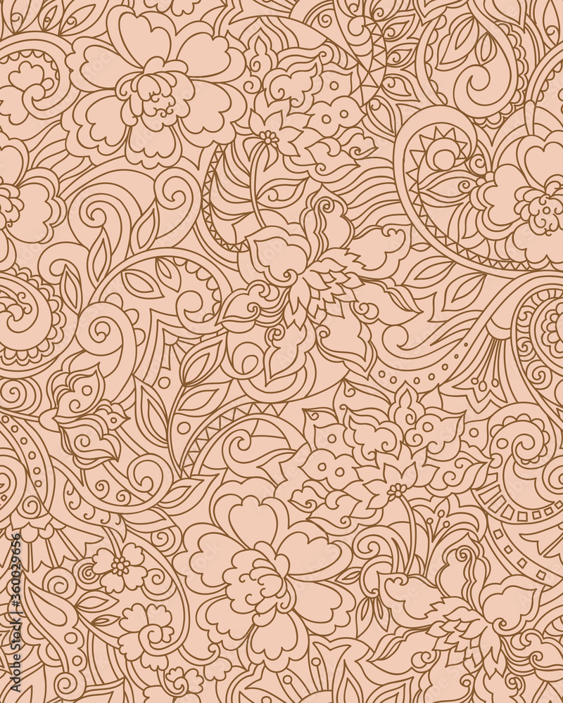 Seamless Zen garden brown outline coordinate pattern Seamless Zen garden brown outline coordinate pattern