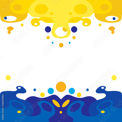 A combination of contrasting and complementary colors. Blue and yellow colors.
