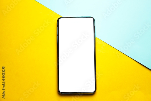 Mobile smartphone isolated on colorful background