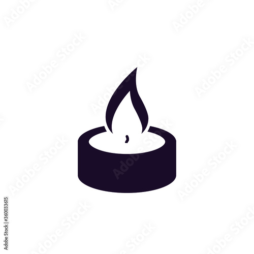 simple candle icon. concept of burning candlestick, attributes of Christianity, radiance, meditation. isolated on gray background. flat style trend modern logo design vector illustration eps 10