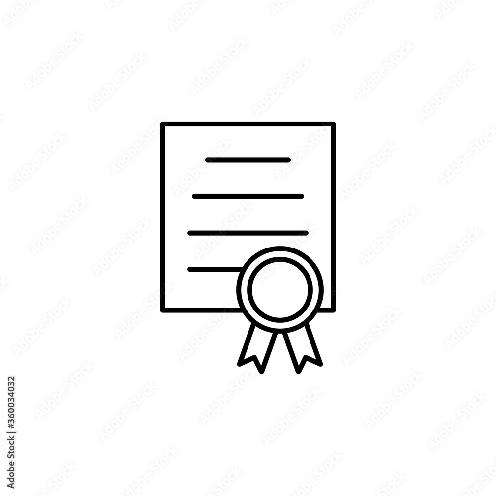 certificate line icon. Signs and symbols can be used for web, logo, mobile app, UI, UX certificate line icon. Signs and symbols can be used for web, logo, mobile app, UI, UX