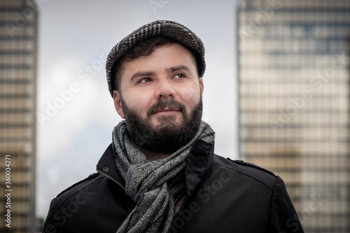 Young handsome french bearded man photo