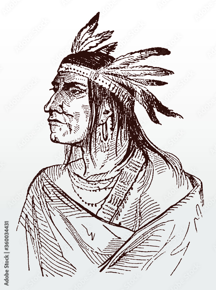 Historic Art Print Native American Shawnee Chief Tecumseh