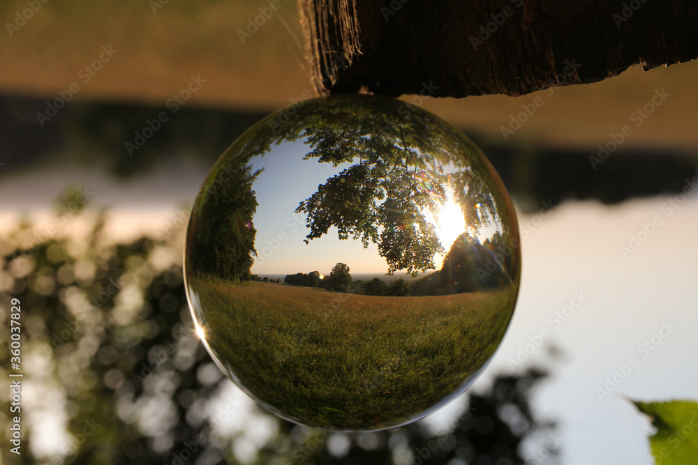 Fotografie Glaskugelfotografie. Am Waldesrand im Juni