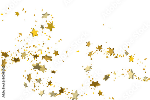 Gold volumetric star-confetti