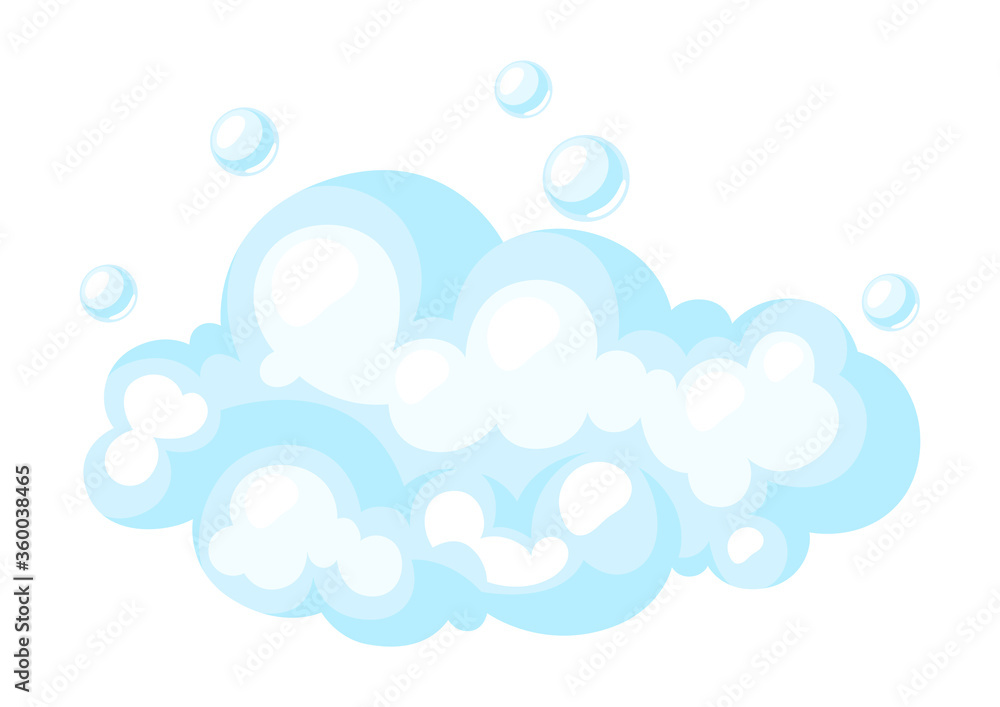Illustration of soap suds with bubbles.