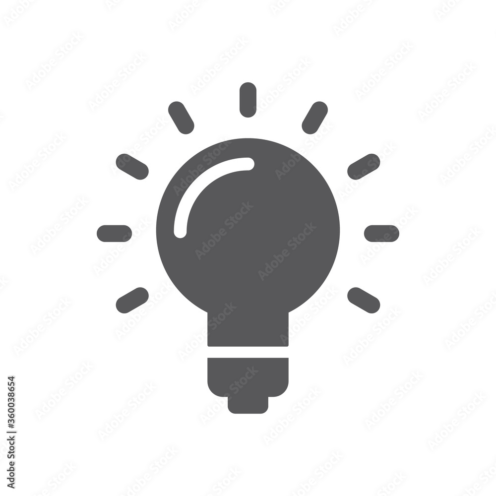 Light bulb icon. Electric lamp illustration, symbol of idea, innovation and solution. Light bulb icon. Electric lamp illustration, symbol of idea, innovation and solution.