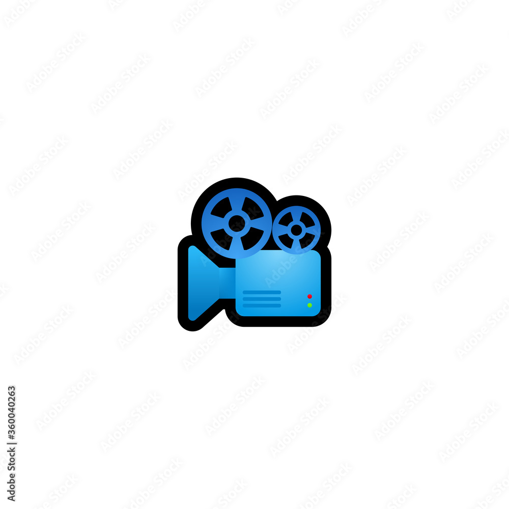 Film Projector Vector Icon. Isolated Cartoon Style Emoji, Emoticon