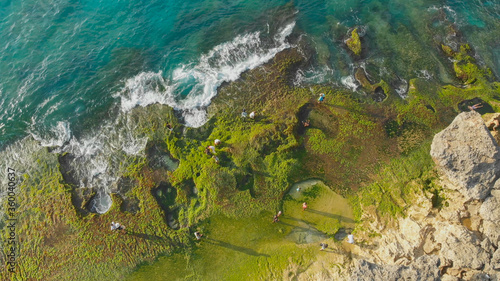 Pantai Tegal Wangi Beach, island of Bali. Indonesia. Aerial view.