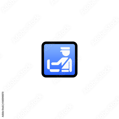 Customs Vector Icon. Isolated Custom Cartoon Inspector Style Emoji, Emoticon Illustration
