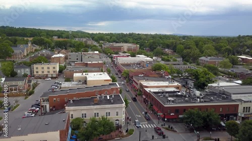 Aerial Blacksburg Virginia Flying Over Town photo