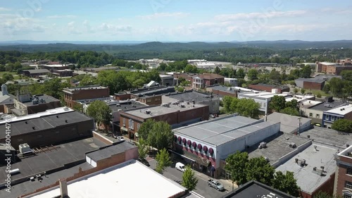 Aerial Martinsville Virginia with Mountains in Background photo