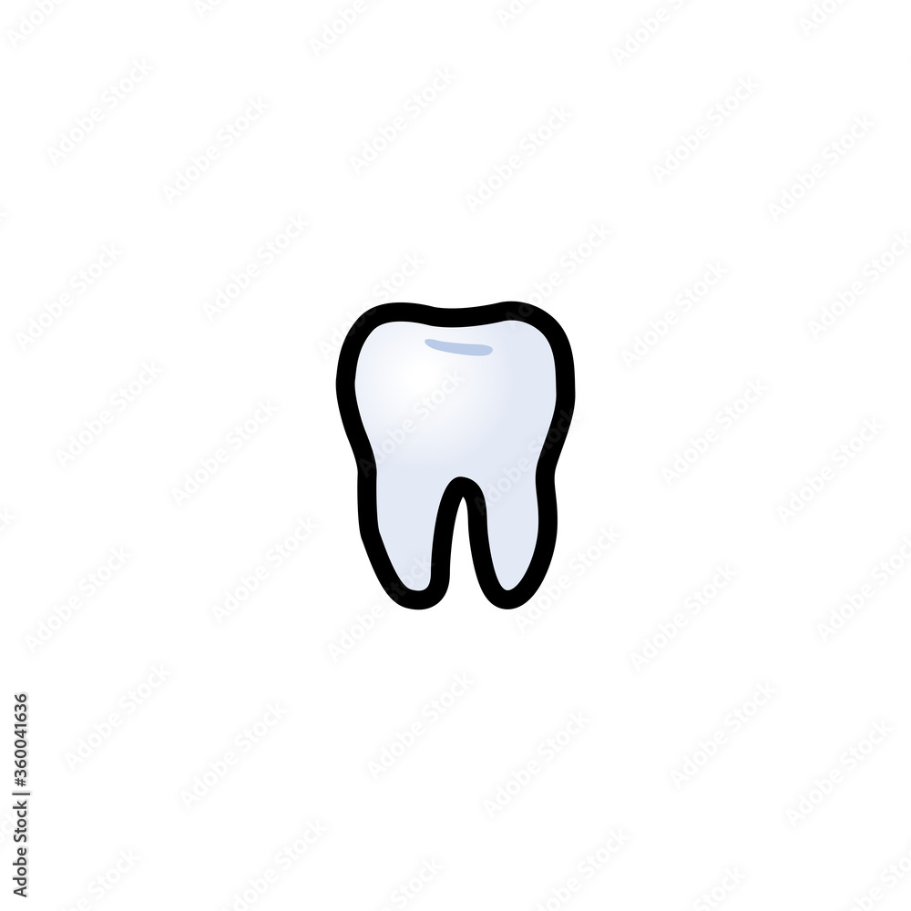 Teeth Vector Icon. Dent Isolated Cartoon Style Emoji, Emoticon Stomatology Illustration Teeth Vector Icon. Dent Isolated Cartoon Style Emoji, Emoticon Stomatology Illustration