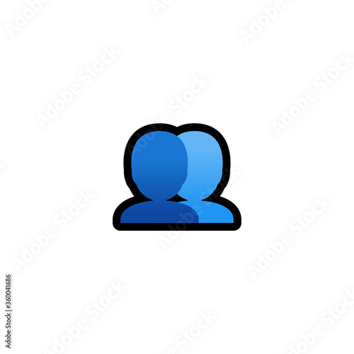 Busts in Silhouette Vector Icon. Isolated Bust Cartoon Style Emoji, Emoticon Illustration
