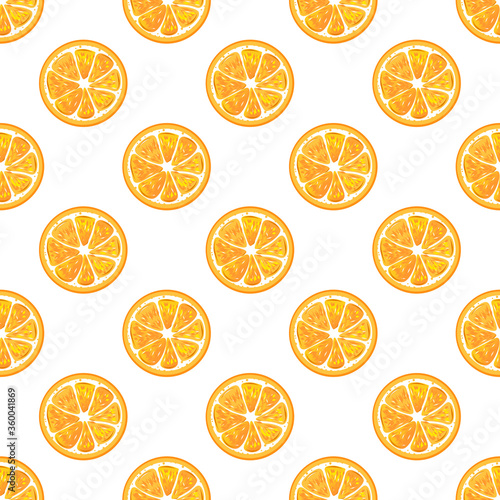 Cutaway orange seamless pattern on a white background. Wallpaper. textiles, packaging.