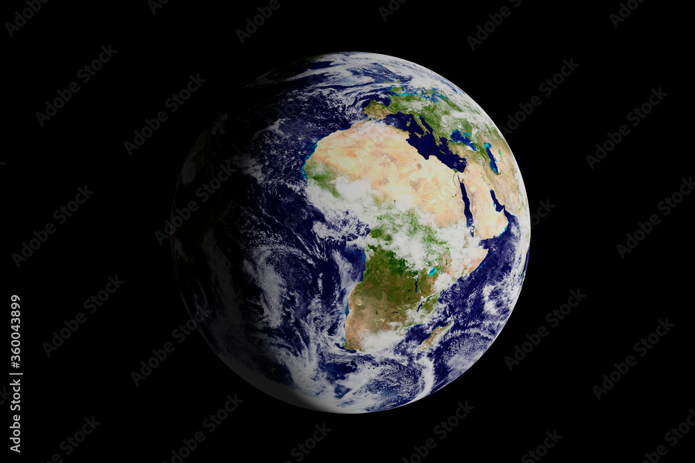 Planet Earth seen from space where the European continent and Africa are seen. 3d illustration. Planet Earth seen from space where the European continent and Africa are seen. 3d illustration.