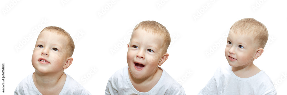 Collage little baby on a white isolated background Collage little baby on a white isolated background