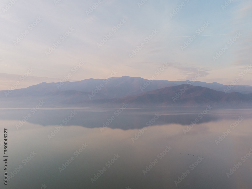 Mountain range reflected in the lake