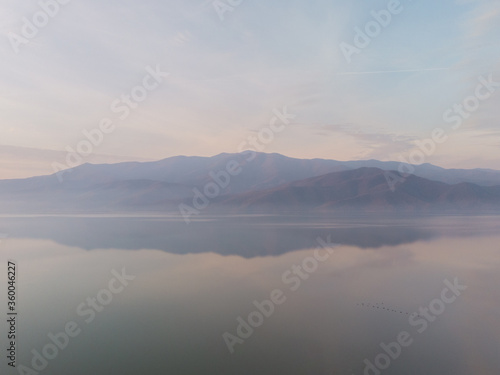 Mountain range reflected in the lake