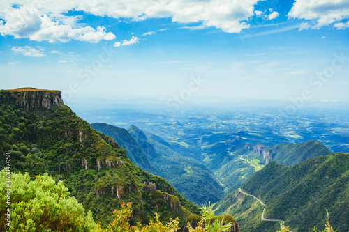 View from Serra do Rio do Rastro, Santa Catarina state, Brazil. Scenic road. Touristic destination.