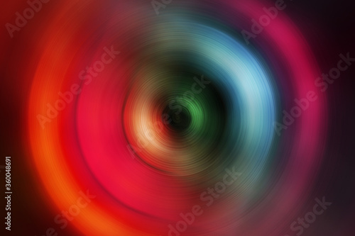 Abstract colorful background, with crossing circles and ovals. Light motion illustration.