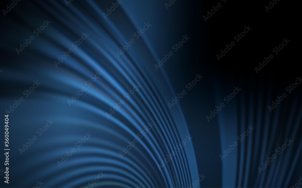 Dark BLUE vector template with bent lines. Modern gradient abstract illustration with bandy lines. A completely new template for your design.