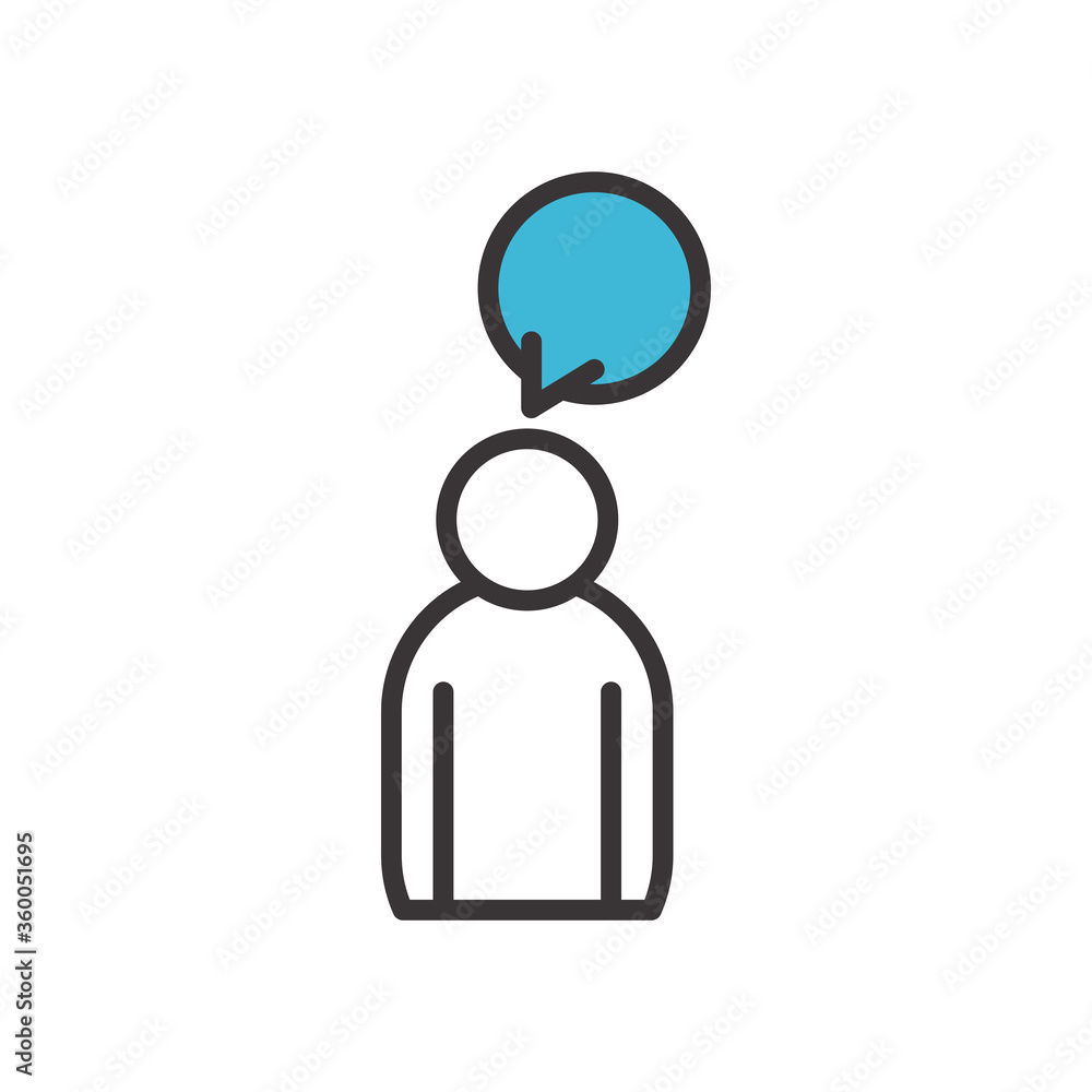 Avatar man with bubble line and fill style icon vector design Avatar man with bubble line and fill style icon vector design