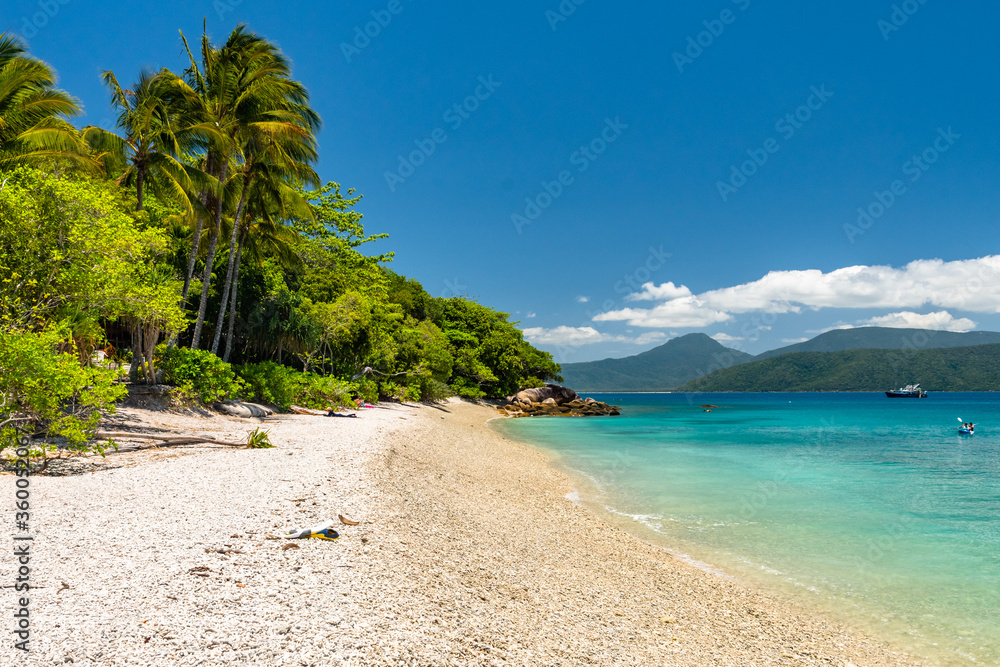 Fitzroy tropical Island beach in a sunny day