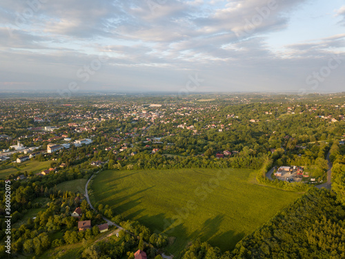 Panorama of the city on a sunny day