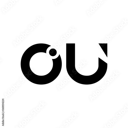 Initial Letter OU Logo Design Vector Template. Abstract Letter Minimal Typography Logo Design