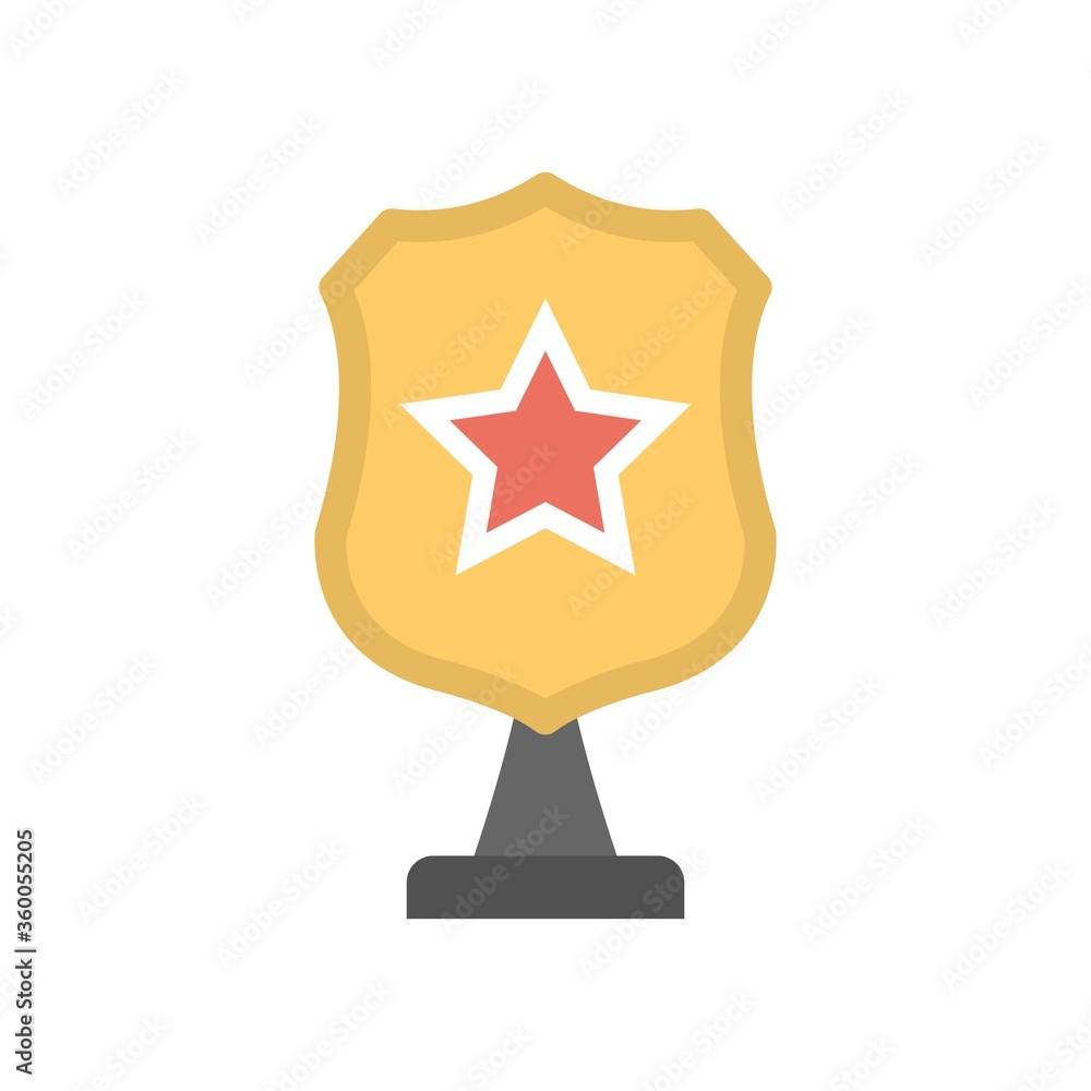 Shield award with star symbol. Trophy, medal icon in the form of police badge. Shield award with star symbol. Trophy, medal icon in the form of police badge.