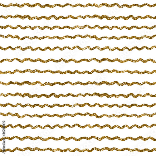 dark tan gold seamless pattern ocean beach sand theme glitter waves in a cute hand drawn doodle style on a white background