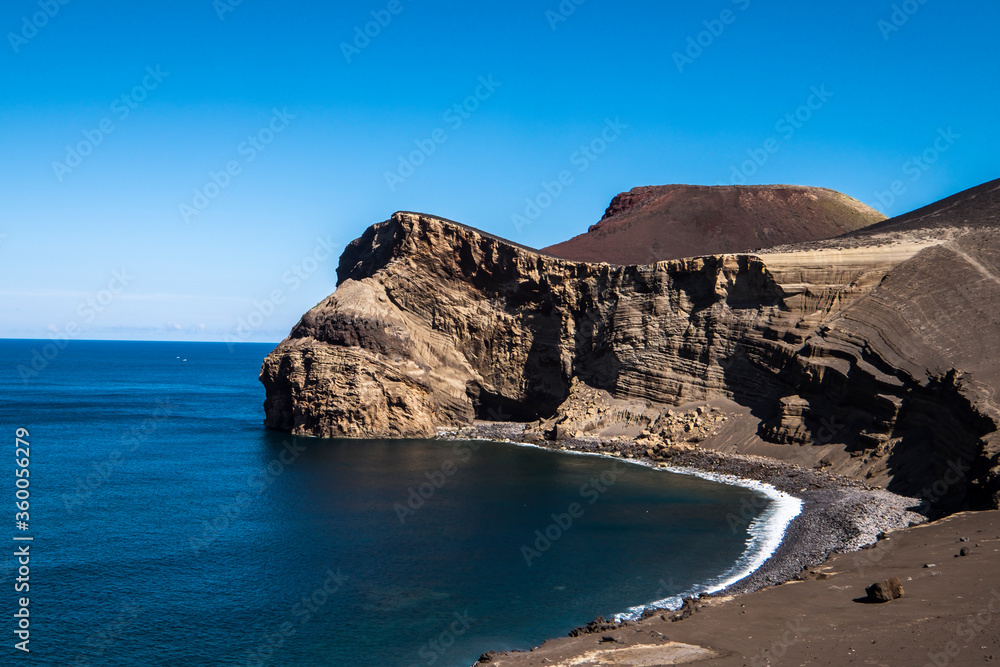 Scenic seascape with Capelinhos Volcano in Faial Island, Azores, Portugal Scenic seascape with Capelinhos Volcano in Faial Island, Azores, Portugal