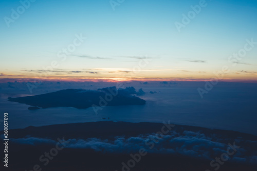 Beautiful early morning view, sunrise from Mount Pico, Azores, Portugal © Lina Balciunaite