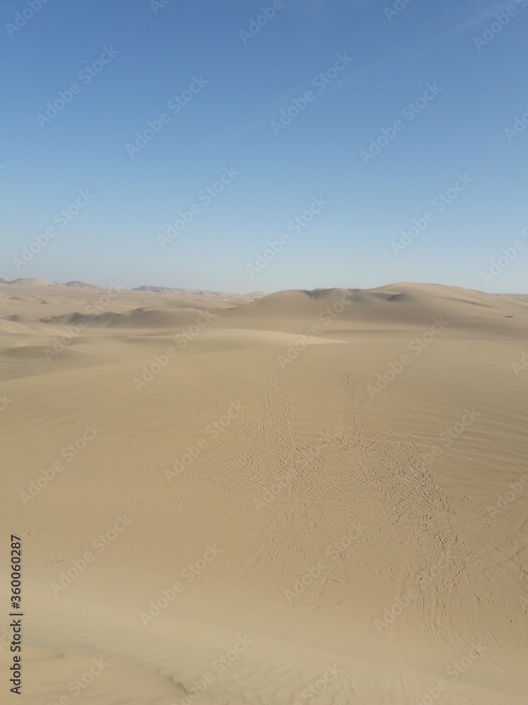 Huacachina Peru desert oasis and sand dunes 2019