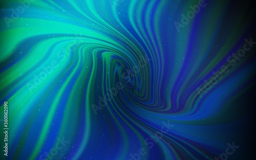 Dark Blue, Green vector template with space stars. Space stars on blurred abstract background with gradient. Pattern for astronomy websites.