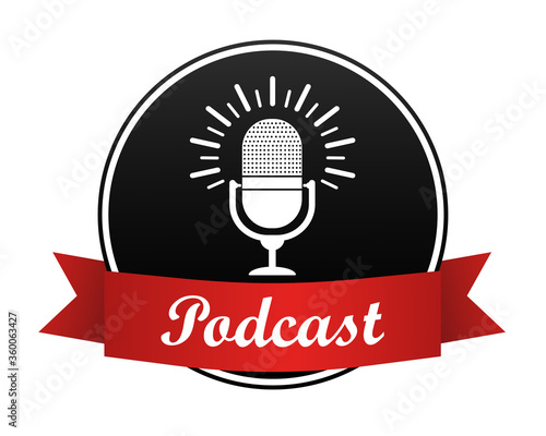 Podcast, great design for any purposes. Modern icon for web background design. Microphone vector, web design icon. Voice vector icon, record.