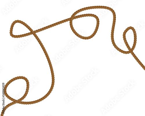 Realistic pattern with cord on white background. Cord, great design for any purposes. Vector flat illustration.
