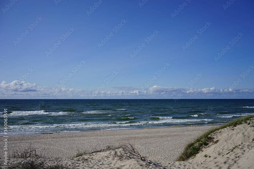 Seascape with a view of the sand dunes