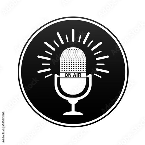 Podcast, great design for any purposes. Modern icon for web background design. Microphone vector, web design icon. Voice vector icon, record.