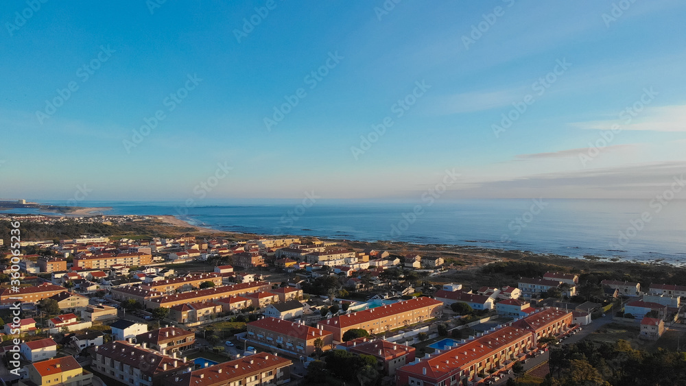 Beautiful aerial vibrant view of Esposende in Portugal.