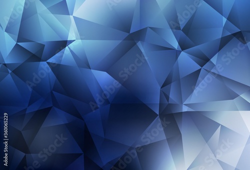 Fototapeta Naklejka Na Ścianę i Meble -  Dark BLUE vector triangle mosaic template. Creative illustration in halftone style with triangles. Polygonal design for your web site.