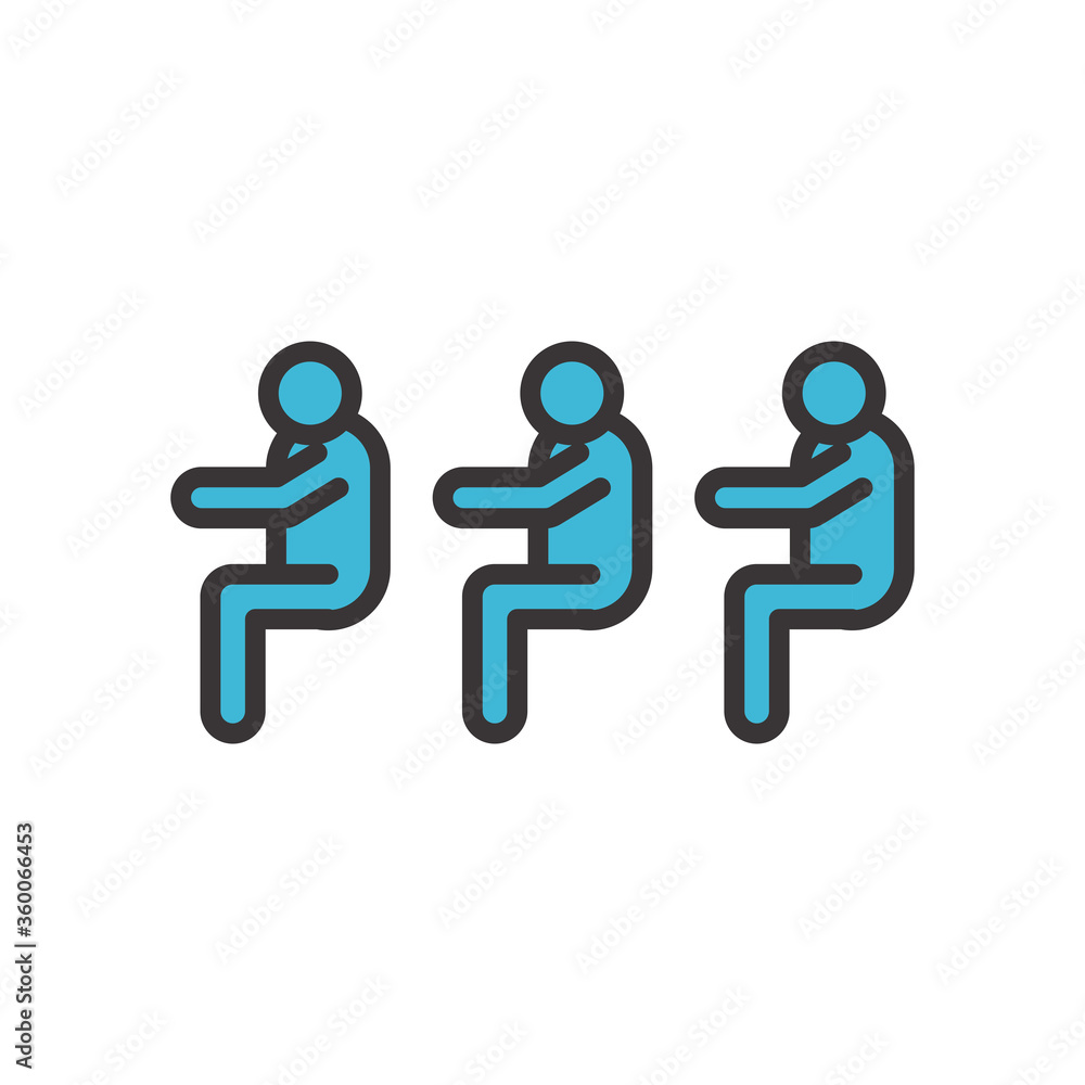 seated avatars men line and fill style icon vector design seated avatars men line and fill style icon vector design