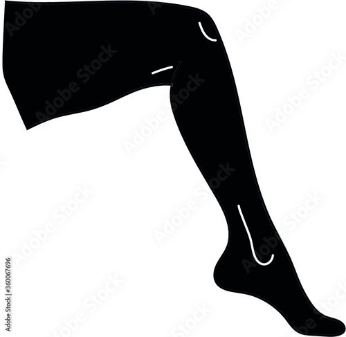 Female leg drawn from the side