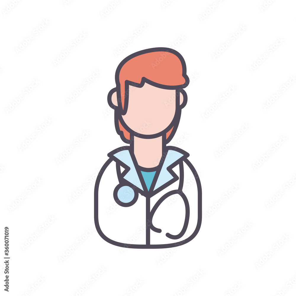 male doctor line and fill style icon vector design male doctor line and fill style icon vector design