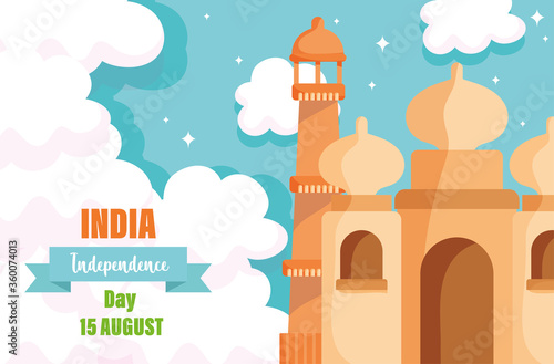 happy independence day india, taj mahal indian monument and landmark