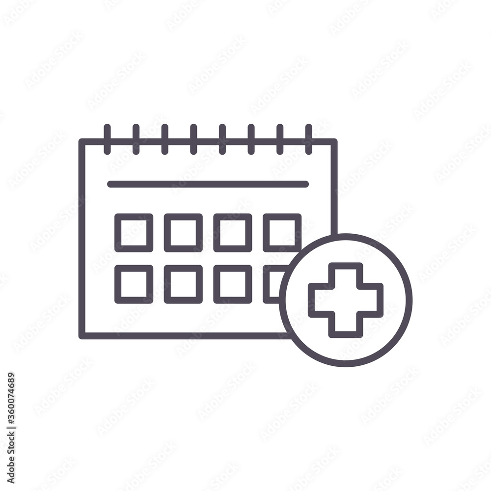 calendar with cross line style icon vector design calendar with cross line style icon vector design